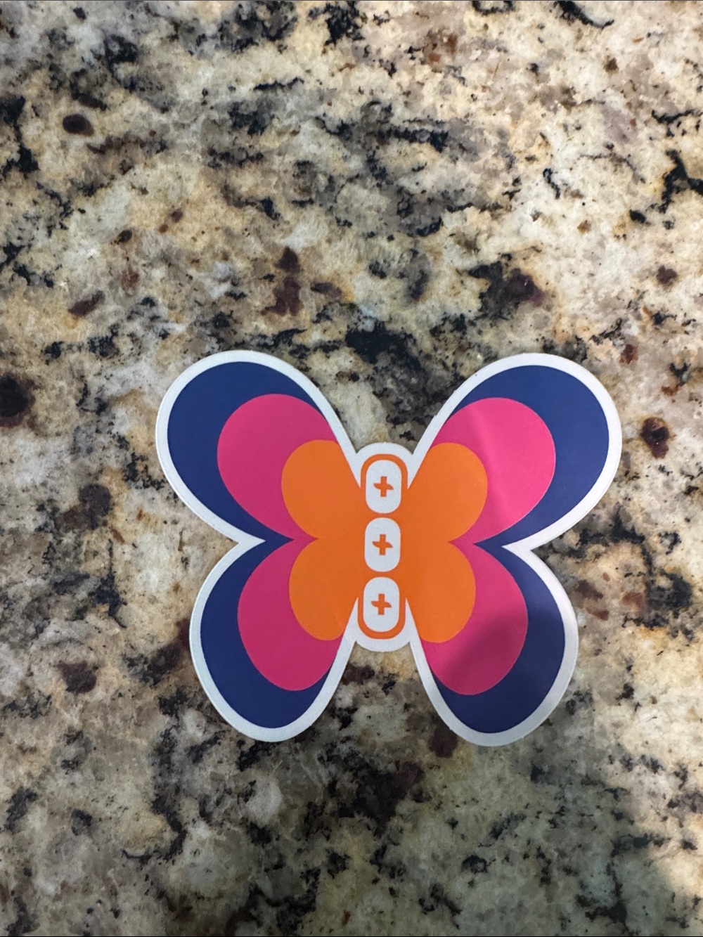 Figs Pink Orange Navy Butterfly Sticker